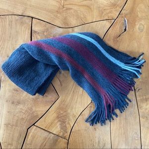 NEW Apt 9 Winter Scarf Striped Ski Snow Snowboard Cold Weather Maroon Red Gray